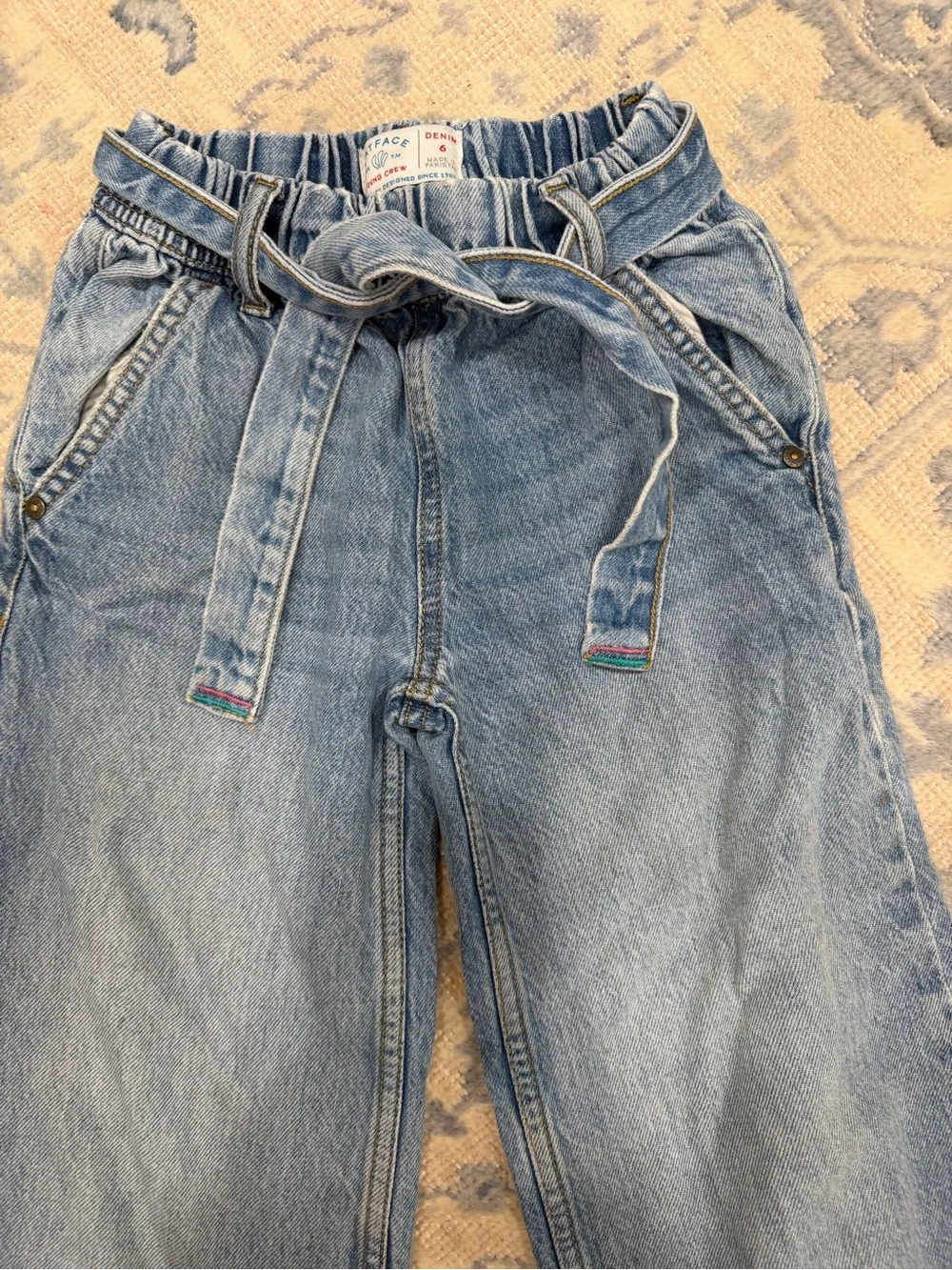 GAP Green Wide-Leg Kids Jeans with Denim Pairing